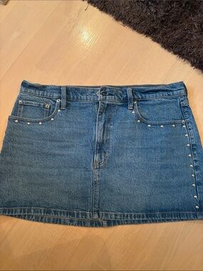 Abercrombie Studded Denim Mini Skirt